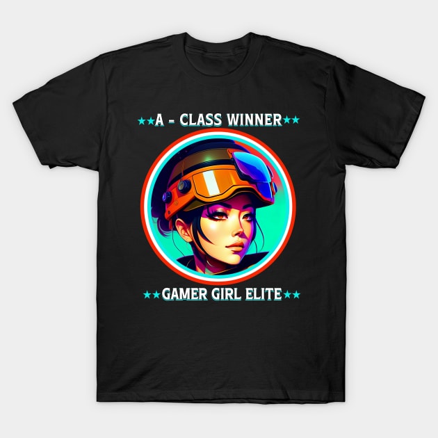 A-Class Winner Gamer Girl Elite T-Shirt by QuirkyPrintShop